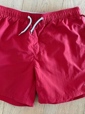 Penguin Men's Red Swim Trunks - Classic Beach Short